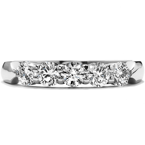 Hearts on Fire Five Stone Diamond Wedding Band Ring 18K .75carats