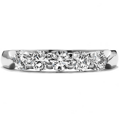 Hearts on Fire Five Stone Diamond Wedding Band Ring 18K .75carats