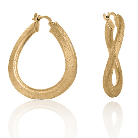 Charles Garnier Natalie 30mm Flat Wave Hoop Gold Earrings CXE304Y30