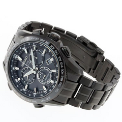 Seiko Astron GPS Solar 44.6mm Watch Black Coated Titanium Case & Ceramic Bezel Black Dial Series 8X82 SSE009