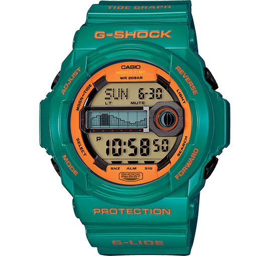 Casio G-Shock G-Lide Green & Orange Digital Watch GLX150B-3