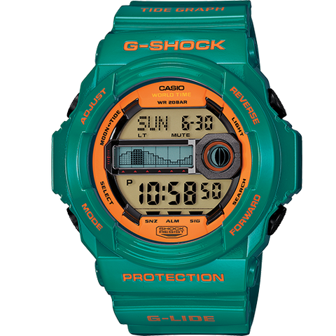 Casio G-Shock G-Lide Green & Orange Digital Watch GLX150B-3