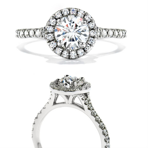 Hearts on Fire Transcend Halo Round Diamond Engagement Ring