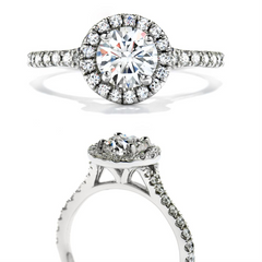 Hearts on Fire Transcend Halo Round Diamond Engagement Ring