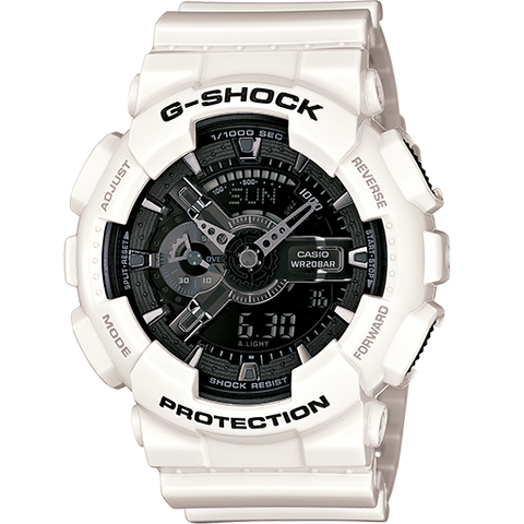 Casio G-Shock Gunmetal Dial White Watch Digital GA110GW-7A