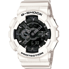 Casio G-Shock Gunmetal Dial White Watch Digital GA110GW-7A