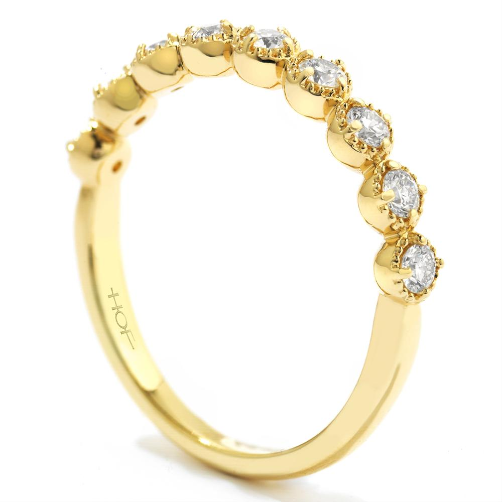 Hearts on Fire Diamond Bar Single Prong Milgrain Ring Band