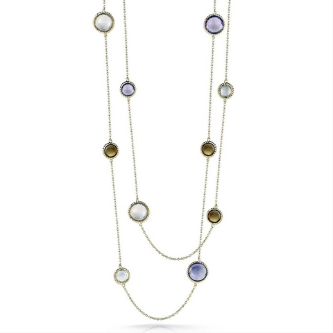 Roberto Coin Ipanema Citrine, Lemon & Smoky Quartz, Violet & Green Amethyst 39" Long Necklace