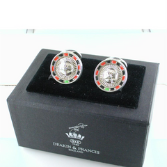 Deakin & Francis Silver Casino Roulette Wheel Cufflinks C1637S072213