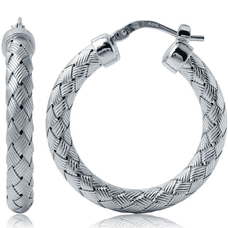 Charles Garnier 30mm Roud Hoop Earrings in Sterling Silver