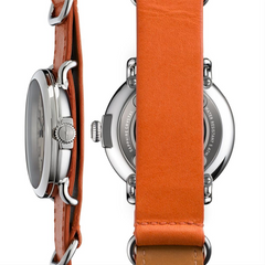 Shinola Runwell Orange Leather Strap Cream Dial 41mm Watch S0110000032