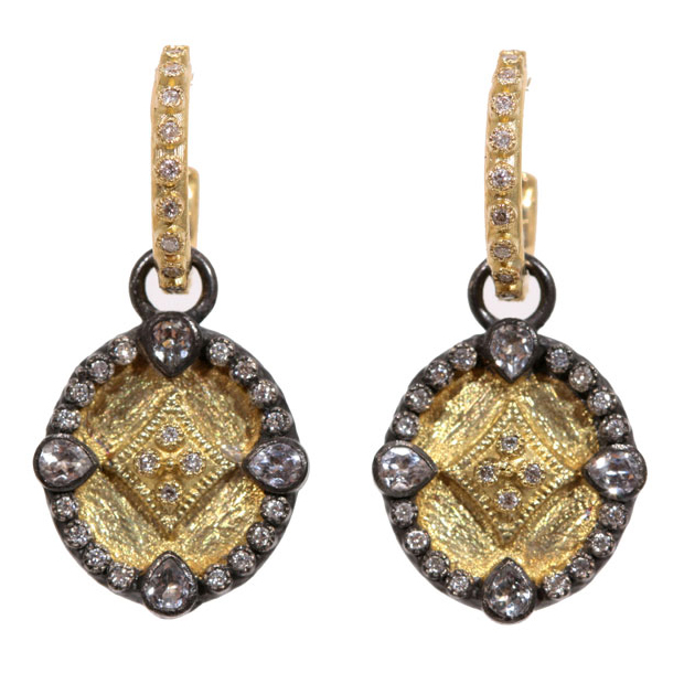 Armenta Old World 18K Yellow Gold Sterling Silver Diamond Drop Earrings