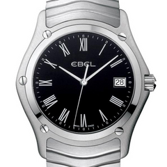 Ebel Classic Wave Men's Black Dial Stainless Steel Watch 37mm 1215274