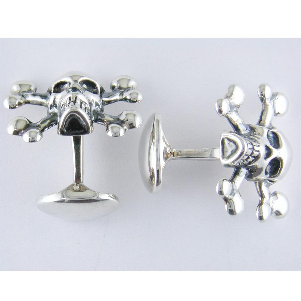 Deakin & Francis Skull & Crossbones Sterling Silver Cufflinks