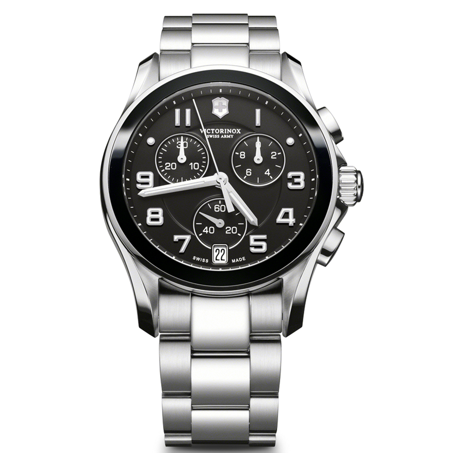 Victorinox Swiss Army Chrono Classic Ceramic Black Dial Steel Watch 241544