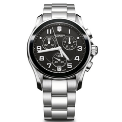 Victorinox Swiss Army Chrono Classic Ceramic Black Dial Steel Watch 241544