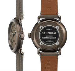 Shinola Gents 41mm Runwell Warm Grey Dial Heather Grey Strap Watch 10000177