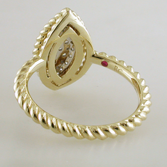 Roberto Coin New Barocco 18K Yellow and White Gold Marquise Shape Diamond Ring 7771328aj65x