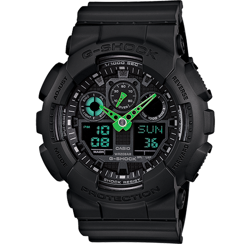 Casio G-Shock Neon Green & Black Analog Digital Watch GA100C-1A3CR
