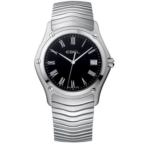 Ebel Classic Wave Men's Black Dial Stainless Steel Watch 37mm 1215274