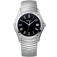 Ebel Classic Wave Men's Black Dial Stainless Steel Watch 37mm 1215274