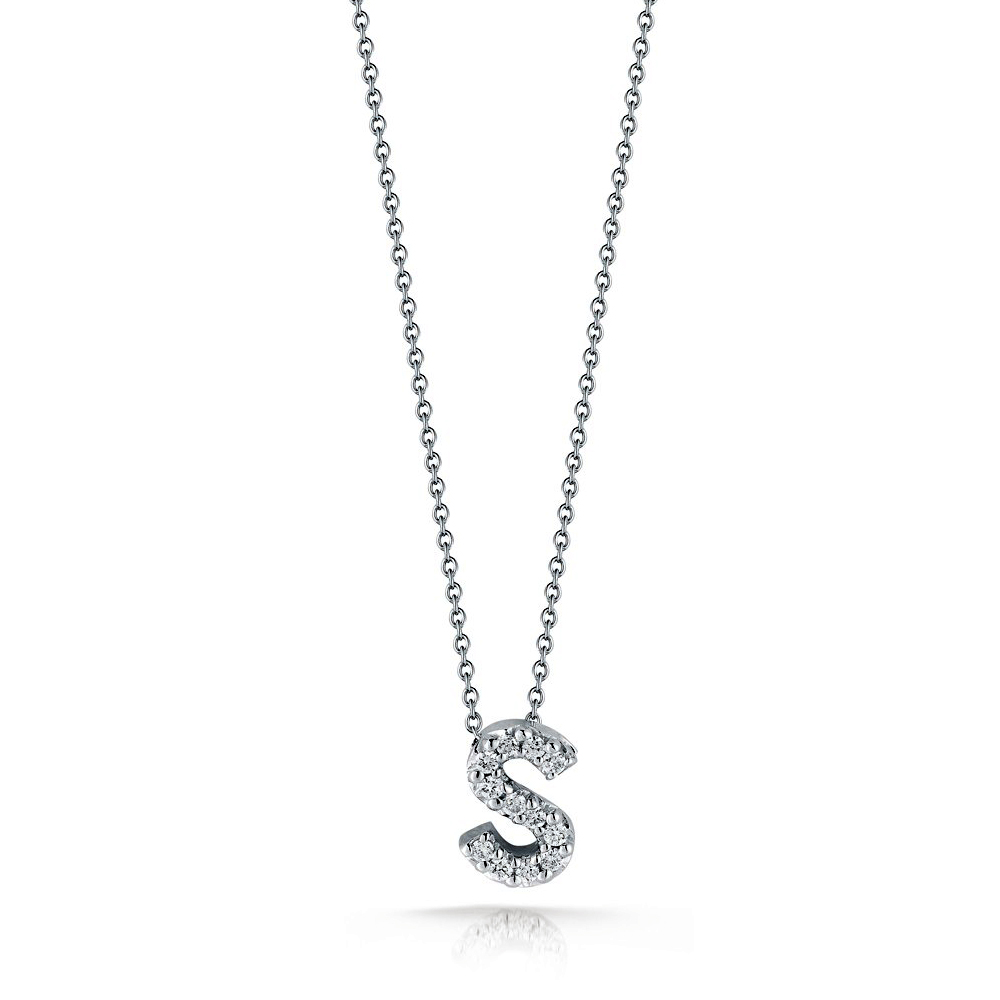 Roberto Coin TINY TREASURES DIAMOND LOVE LETTER "S" NECKLACE Pendant