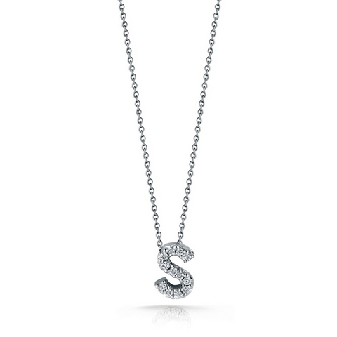 Roberto Coin TINY TREASURES DIAMOND LOVE LETTER "S" NECKLACE Pendant