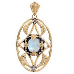 Armenta Labrodorite 18K & Silver Pendant with Heraldry Griffin Diamonds P2597