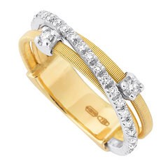 Marco Bicego Goa Yellow & White Gold Diamond Three Strand Ring AG269-B2YW
