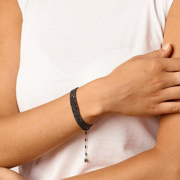 Anne Sportun Labroadorite Beaded Wrap Bracelet & Necklace 34" B098G-LAB