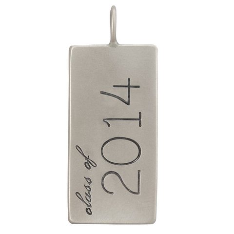 Heather Moore Class of 2014 ID Tag Charm Pendant Silver Necklace
