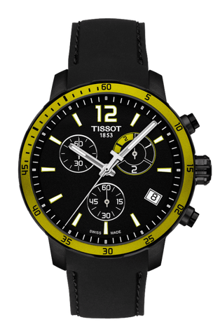 Tissot Quickster Chronograph 42mm Football Black & Yellow Watch T0954493705700