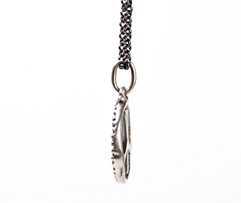 Erica Molinari Dove and Peace Sign Silver Charm Pendant Necklace