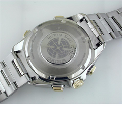 Seiko Astron GPS Solar 44.6mm Watch Titanium with Yellow Gold & Ceramic Bezel Black Dial Series 8X82 SSE007