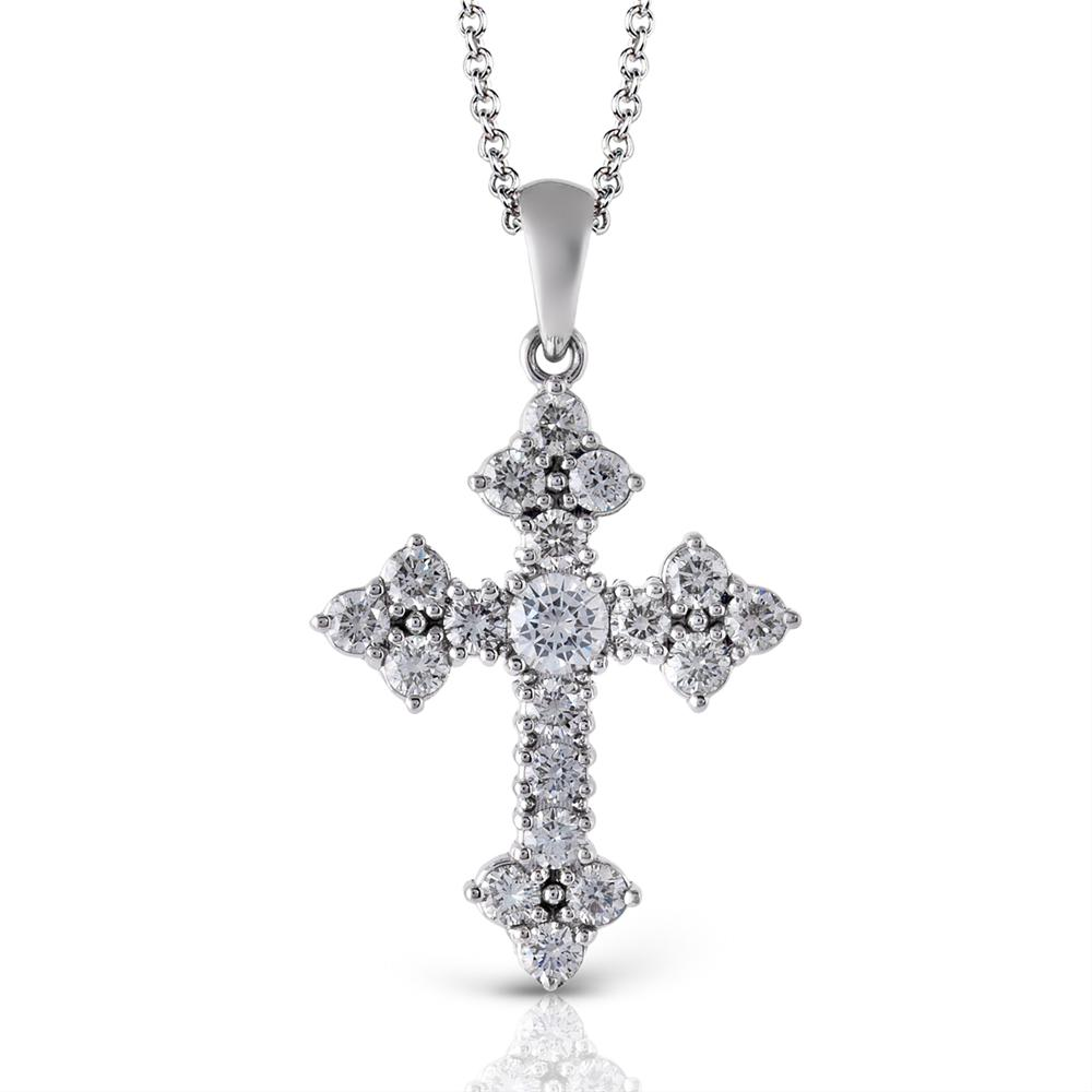 Simon G. Divine Gothic Diamond Cross Pendant Necklace 1/2 Carat PP115