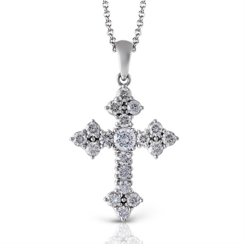 Simon G. Divine Gothic Diamond Cross Pendant Necklace 1/2 Carat PP115