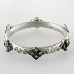 Armenta New World Cravelli Stackable Band Diamond Ring Oxidized Sterling Silver 08731