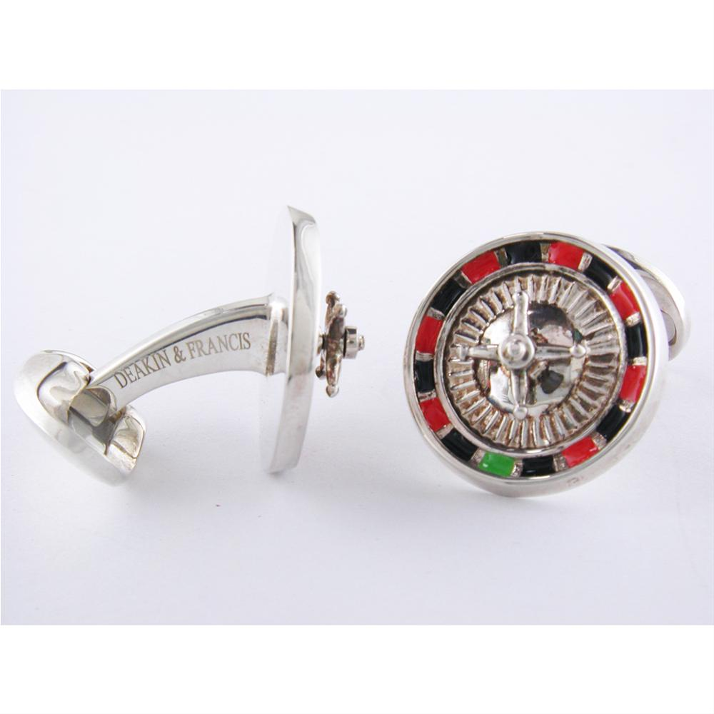 Deakin & Francis Silver Casino Roulette Wheel Cufflinks C1637S072213
