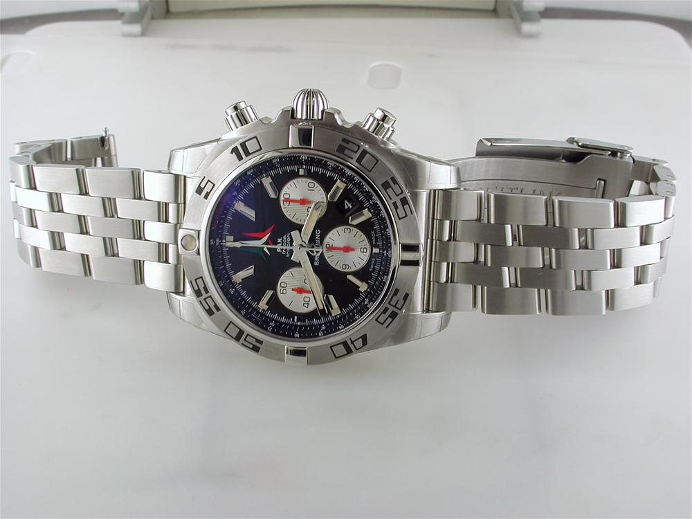 Certified Pre-owned Breitling Chronomat 44mm Frecce Tricolori Watch AB01104D Limited Black Steel