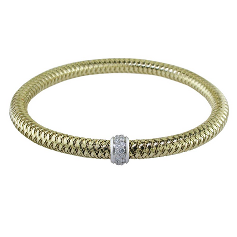 Roberto Coin Primavera 18K Yellow Gold Stretch Bracelet with Diamonds
