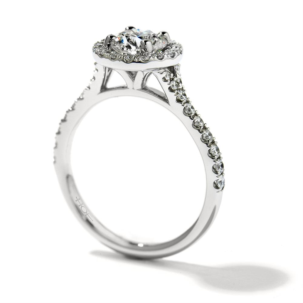 Hearts on Fire Transcend Halo Round Diamond Engagement Ring