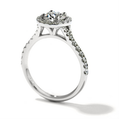 Hearts on Fire Transcend Halo Round Diamond Engagement Ring