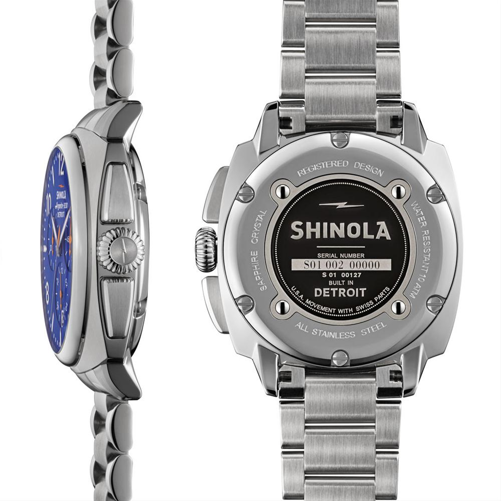 Shinola Brakeman 40mm Blue Dial Chronograph Stainless Steel Watch S0110000127