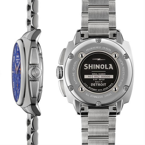 Shinola Brakeman 40mm Blue Dial Chronograph Stainless Steel Watch S0110000127
