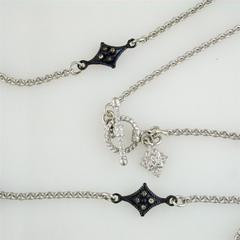 Armenta Heraldry Cravelli Sterling Silver champagne Diamond 18" Cable Chain