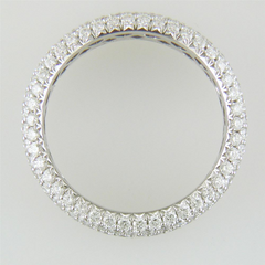 Five Row Diamond Eternity Anniversary Band Ring Prong Set 18K White Gold 2.23 carats