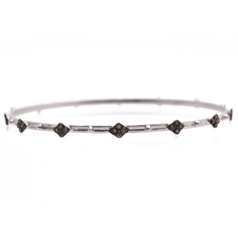 Armenta Cravelli Sterling Silver Bangle Bracelet with Champagne Diamonds