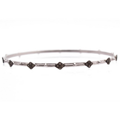 Armenta Cravelli Sterling Silver Bangle Bracelet with Champagne Diamonds