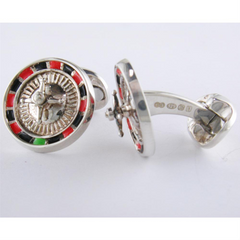 Deakin & Francis Silver Casino Roulette Wheel Cufflinks C1637S072213