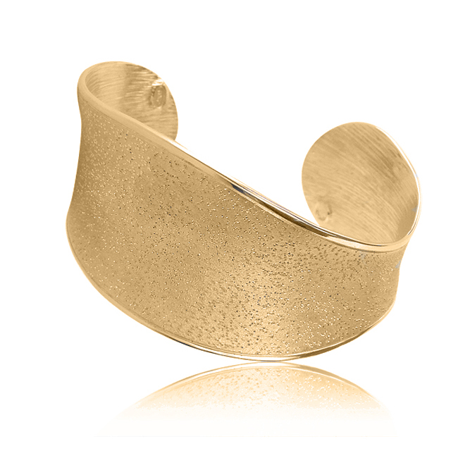 Charles Garnier Marietta Asymmetrical Wide Cuff Silver Yellow Gold Finish Cuff